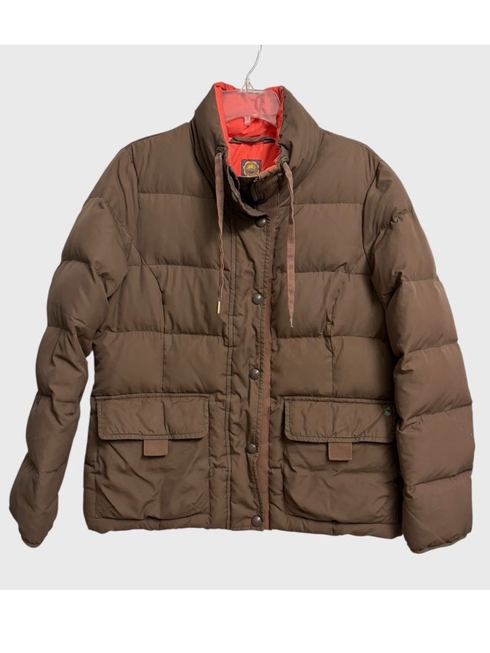 Joules Brown Women's Down Puffer Jacket UK 16 US 12 Quilted Winter Coat Country